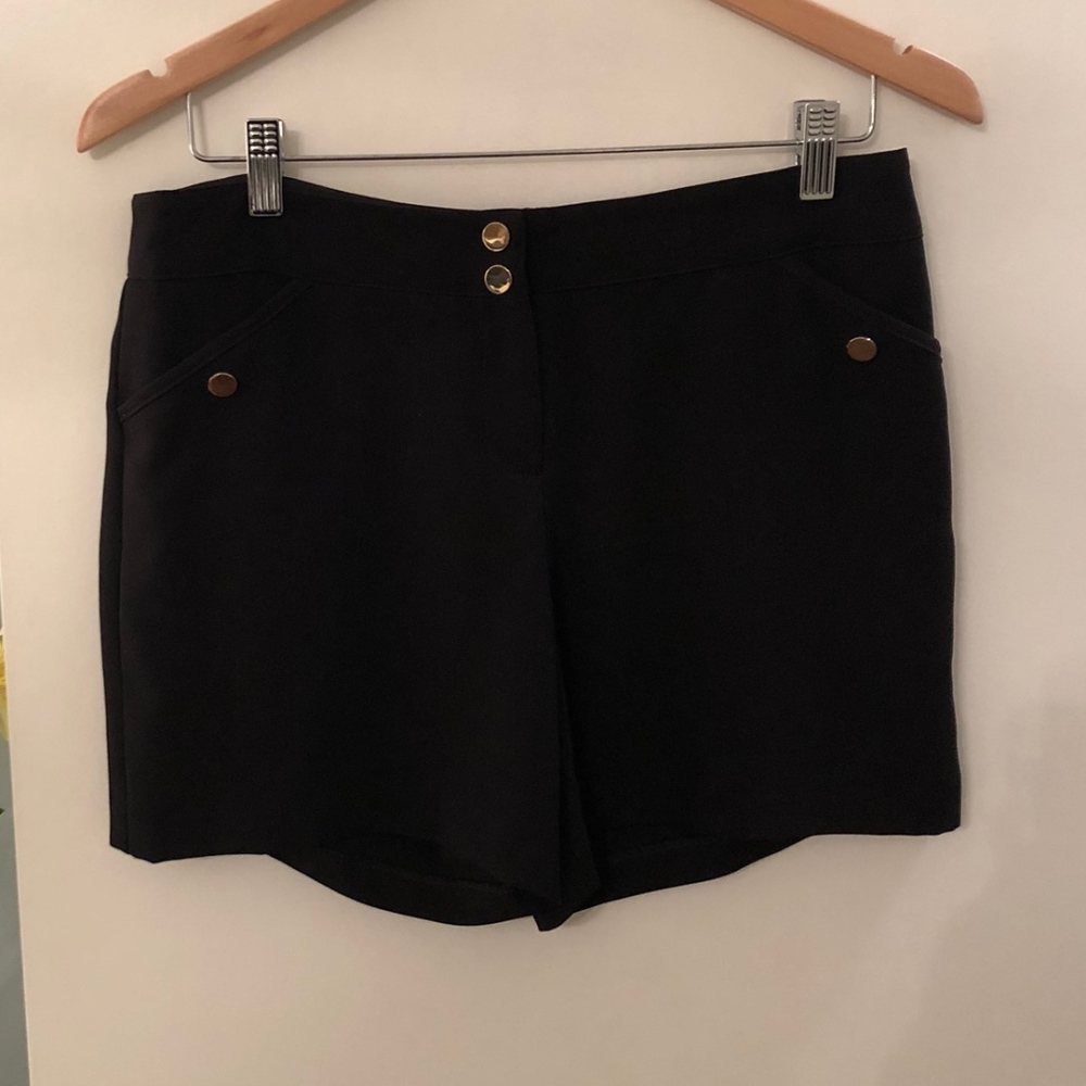 Black Shorts with Gold Buttons